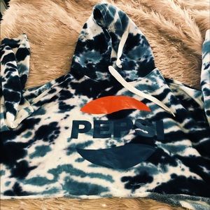 Blue tie dye Pepsi sweatshirt